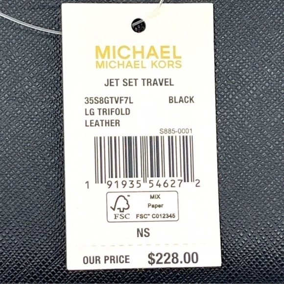 Michael Kors Trifold Wallet Black Leather - Picture 8 of 8